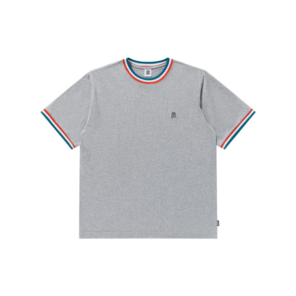 Small OG Label Rib Knit Tee, Heather Gray