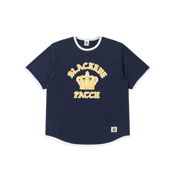 Crown Logo Ribbed Tee, Navy