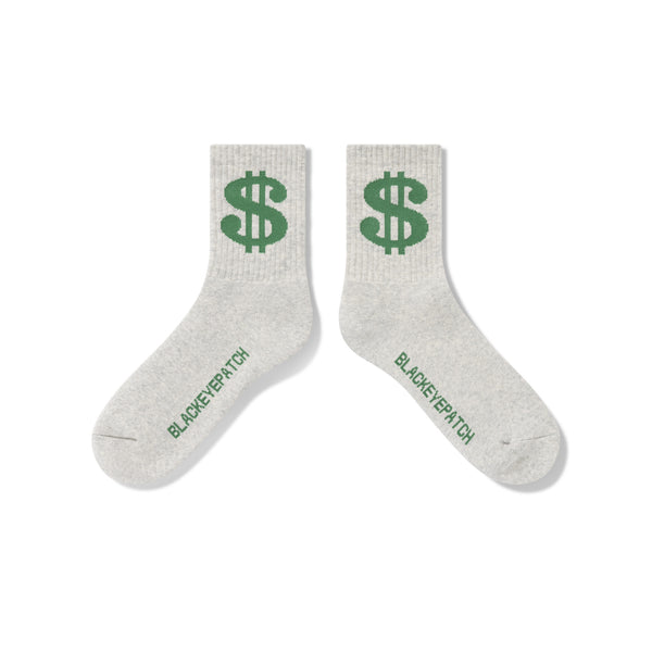 DOLLAR SIGN SOCKS GRAY