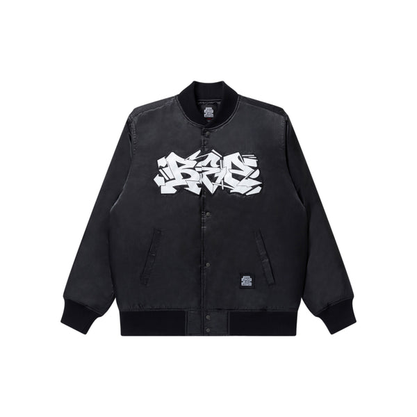 URBAN ARROWS SATIN STADIUM JACKET BLACK