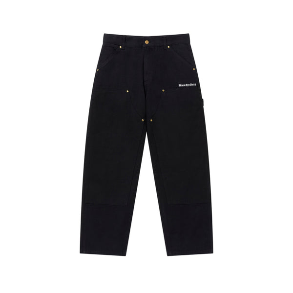 OE LOGO DOUBLE KNEE DUCK PANTS BLACK