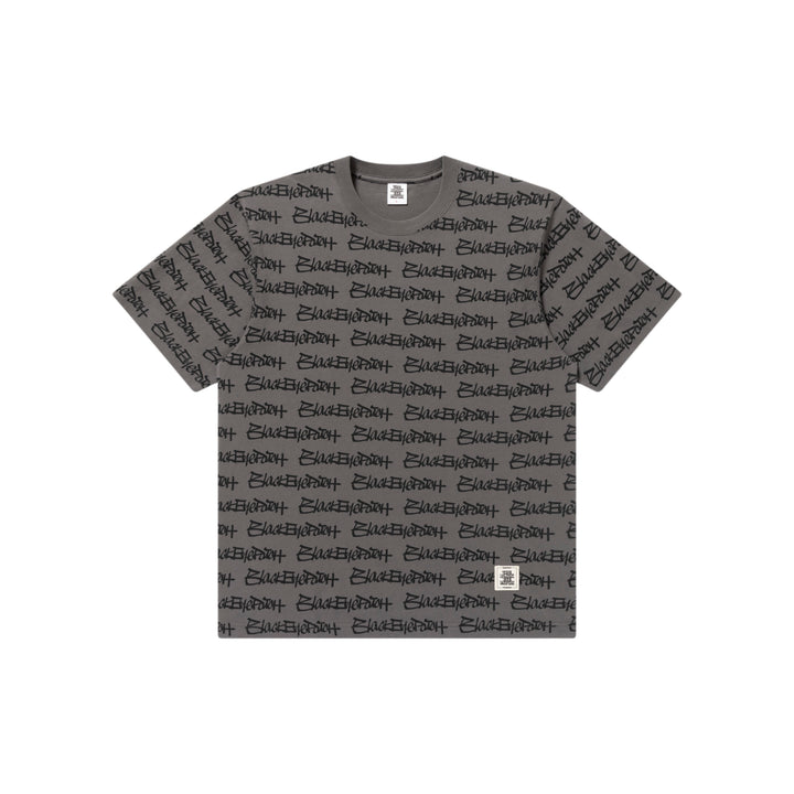 FASTHAND SCRIPT PATTERNED TEE CHARCOAL