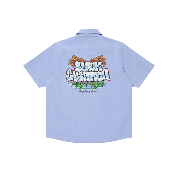 WORLD IS YOUR S/S OXFORD SHIRT LIGHT BLUE