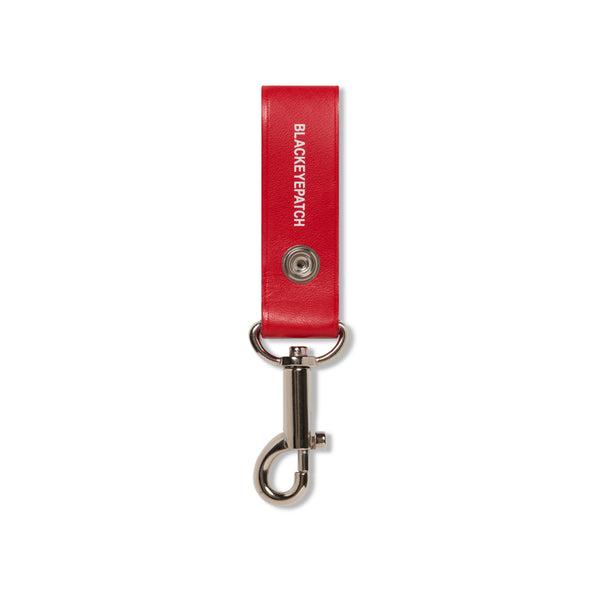HWC LEATHER HOOP KEYCHAIN RED