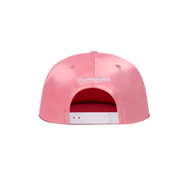 B EMBLEM SATIN CAP PINK