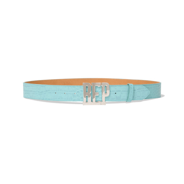 CROCODILE LETTERS BELT TURQUOISE