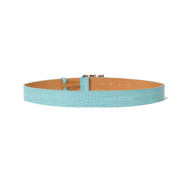 CROCODILE LETTERS BELT TURQUOISE