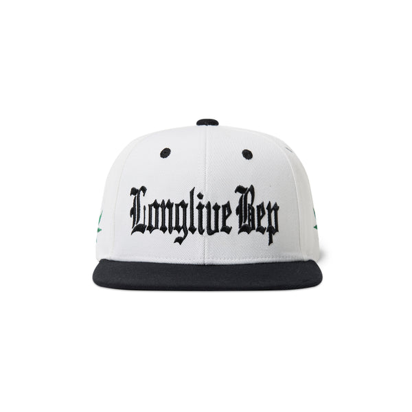 LONGLIVE BEP SNAPBACK CAP WHITE/BLACK