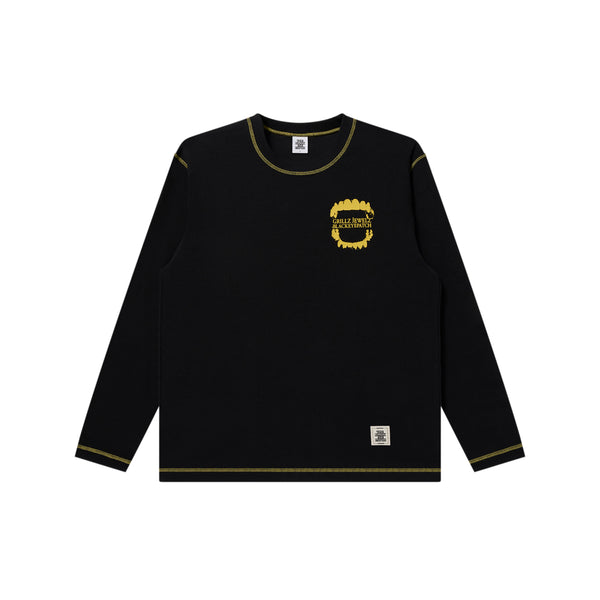 GRILLZ JEWELZ GOLDTEETH THERMAL L/S TEE BLACK