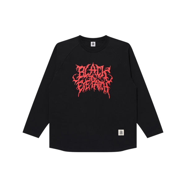 GRINDCORE LOGO RAGLAN L/S TEE BLACK/RED