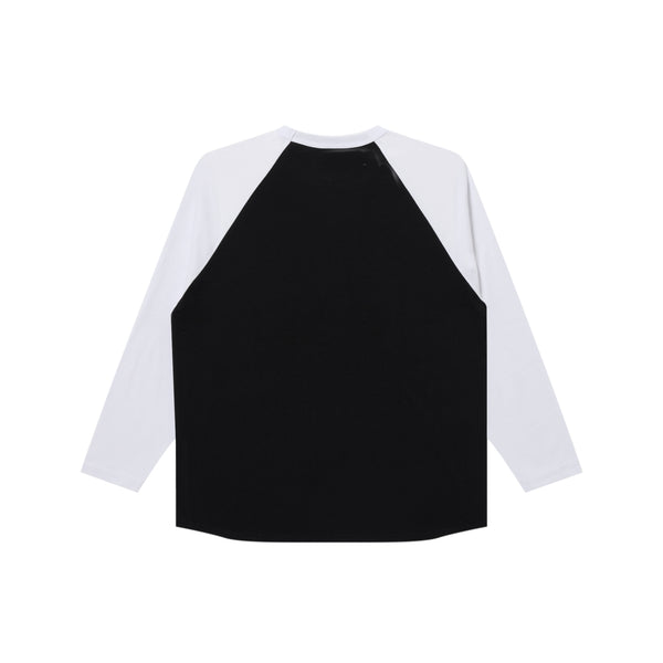 GRINDCORE LOGO RAGLAN L/S TEE BLACK/WHITE