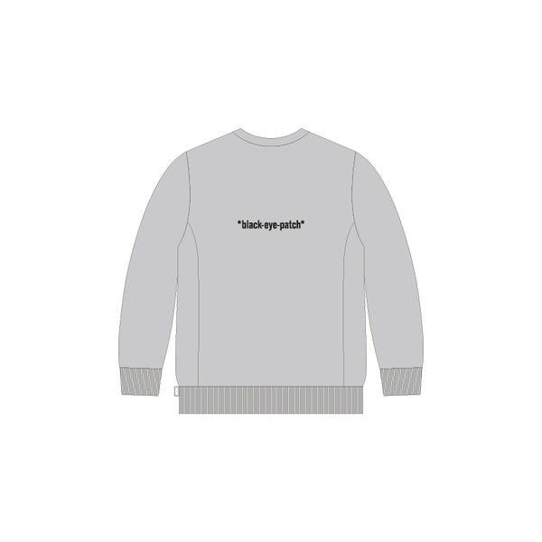 GLITTER LETTERS CREW SWEAT HEATHER GRAY