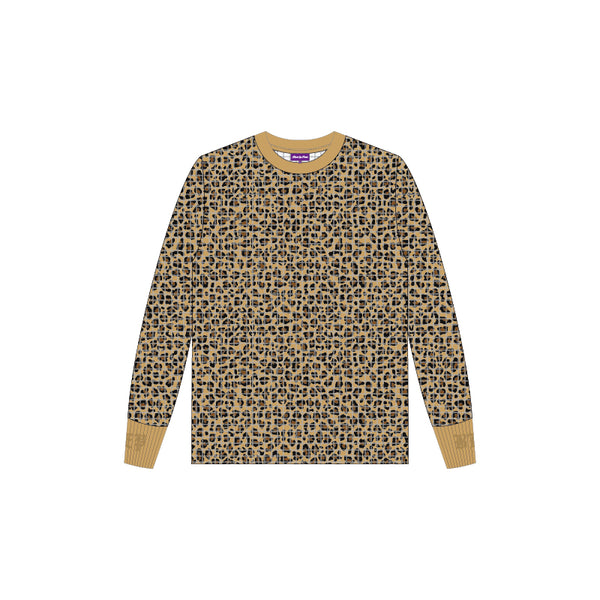 LEOPARD RIB EMBROIDERED THERMAL L/S TEE