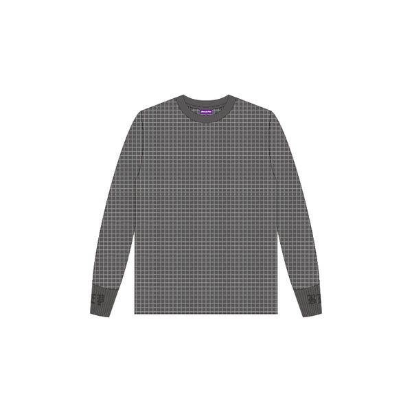 RIB EMBROIDERED THERMAL L/S TEE BLACK