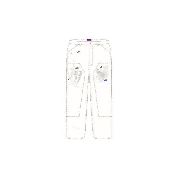 PAINTED LEATHER PATCH CARPENTER PANTS