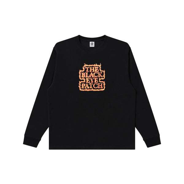 FLAMED OG LABEL L/S TEE BLACK