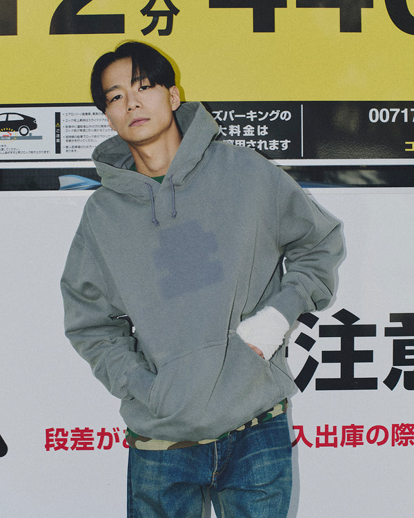 BEP WAS HERE FADED HOODIE CHARCOAL