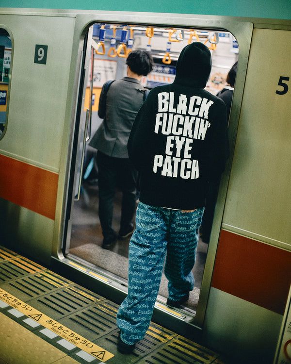 BFEP KNITTED ZIP HOODIE BLACK