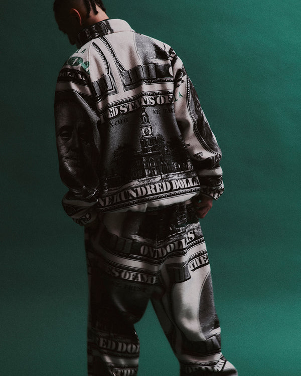 BIG HUNDEREDS PATTERNED FLEECE JACKET BLACK