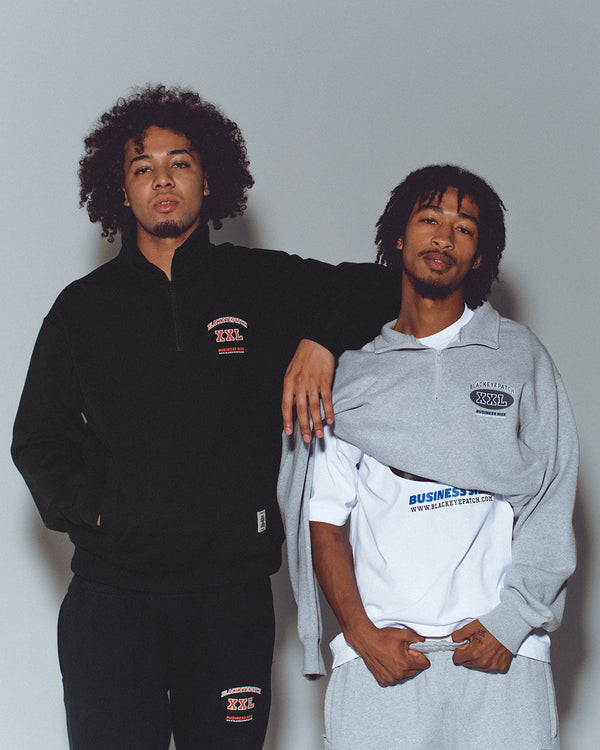 BUSINESS SIZE HALF ZIP SWEAT BLACK