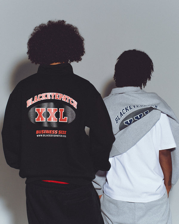 BUSINESS SIZE HALF ZIP SWEAT BLACK