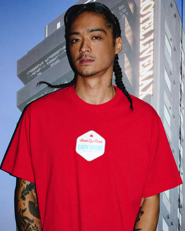 CASH SPORT LABEL TEE RED