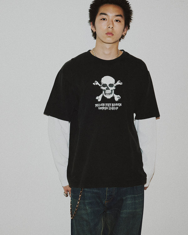 CROSSBONES LAYERED THERMAL L/S TEE BLACK/WHITE