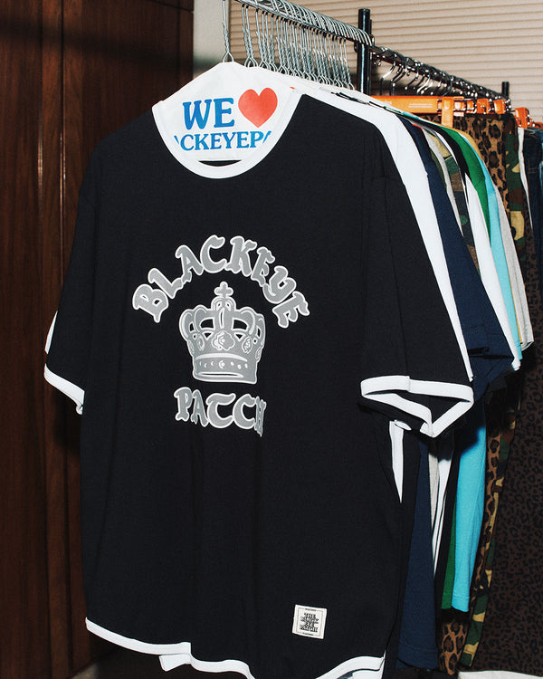 Crown Logo Ribbed Tee, Navy