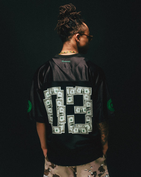 DOLLAR BILL PLAYER HOCKEY JERSEY BLACK