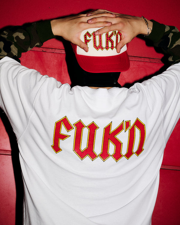 RHINESTONE FUK’N MESH CAP RED