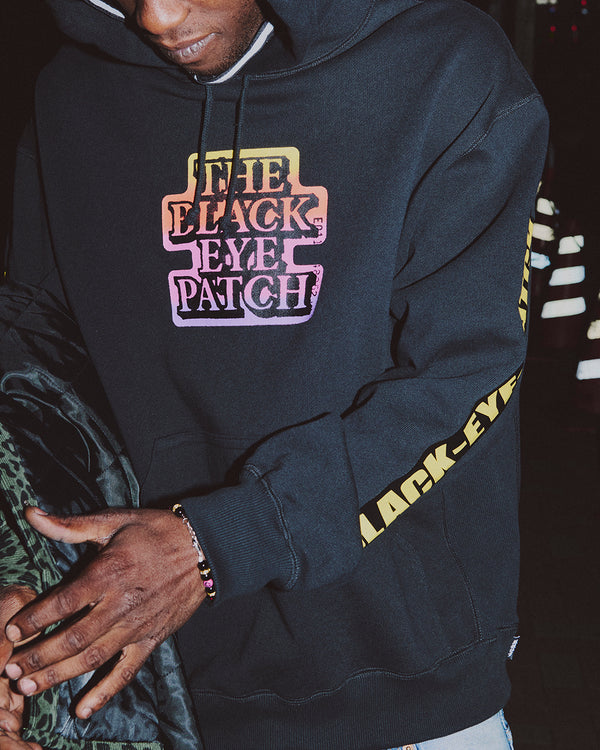 GRADIENT OG LABEL HOODIE BLACK