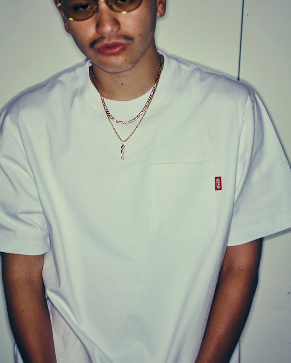 HEAVY WEIGHT HWC POCKET TEE WHITE