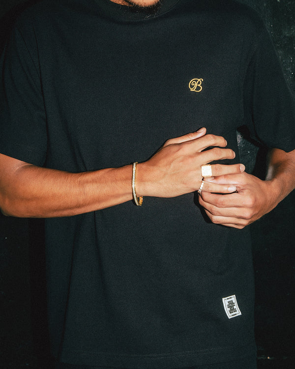 HEAVY WEIGHT SMALL B EMBLEM TEE BLACK