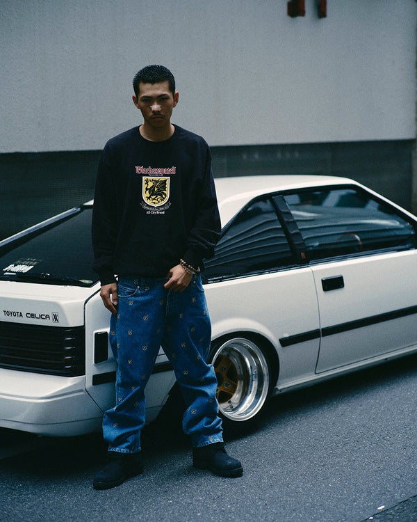 HERALDIC DRAGON CREW SWEAT BLACK