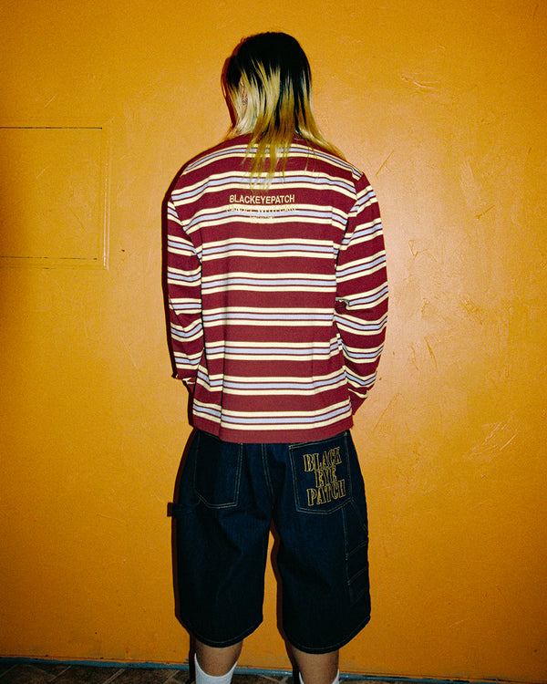 HWC LABEL STRIPED HEAVYWEIGHT L/S TEE