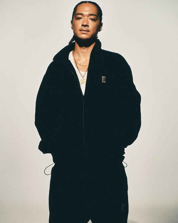 HWC VELOUR TRACK JACKET BLACK