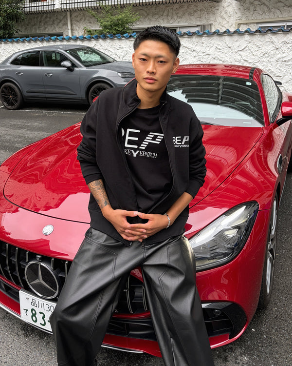 ITALY LOGO ZIP SWEAT BLACK