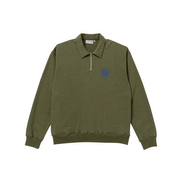 Kamon Half Zip Crew Sweatshirt, Olive