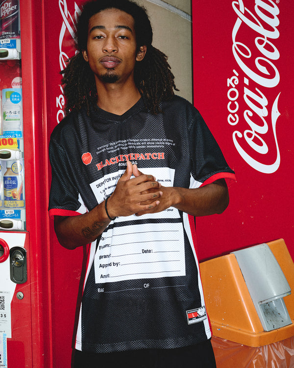 MONEY BAG LABEL MESH JERSEY BLACK