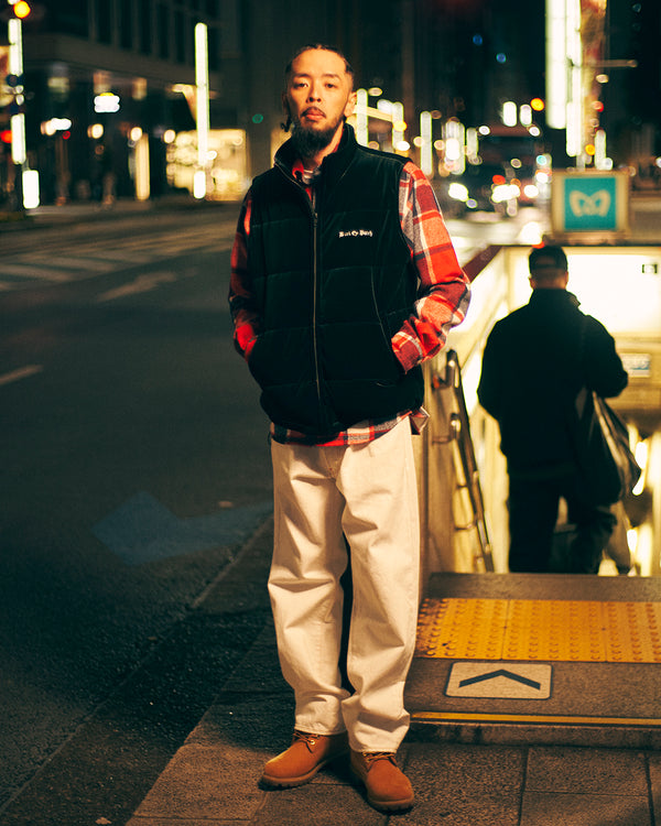 OE LOGO PUFFER VEST D.GREEN