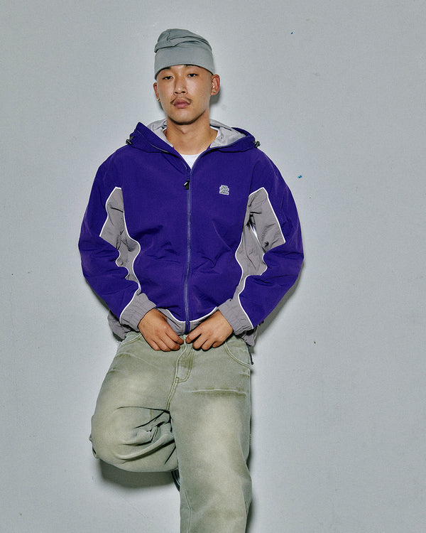 OG LABEL 2 TONE TRACK HOODIE PURPLE