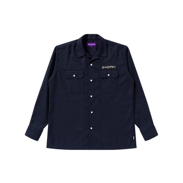 OPTIMA OPEN COLLARED L/S SHIRT NAVY