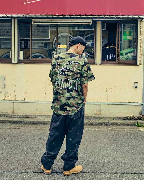 Outlined Stencil Logo Baseball Shirt