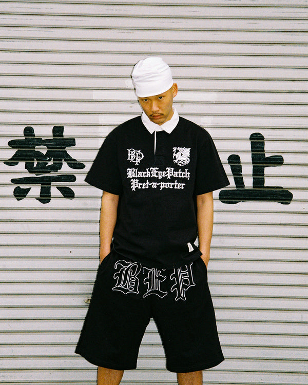PRET-A-PORTER S/S RUGBY SHIRT BLACK