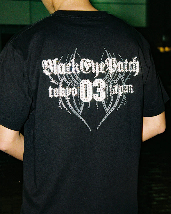 RHINESTONE TRIBAL 03 TEE BLACK