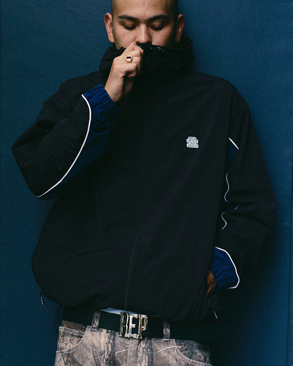 SMALL OG LABEL NYLON TRACK JACKET BLACK