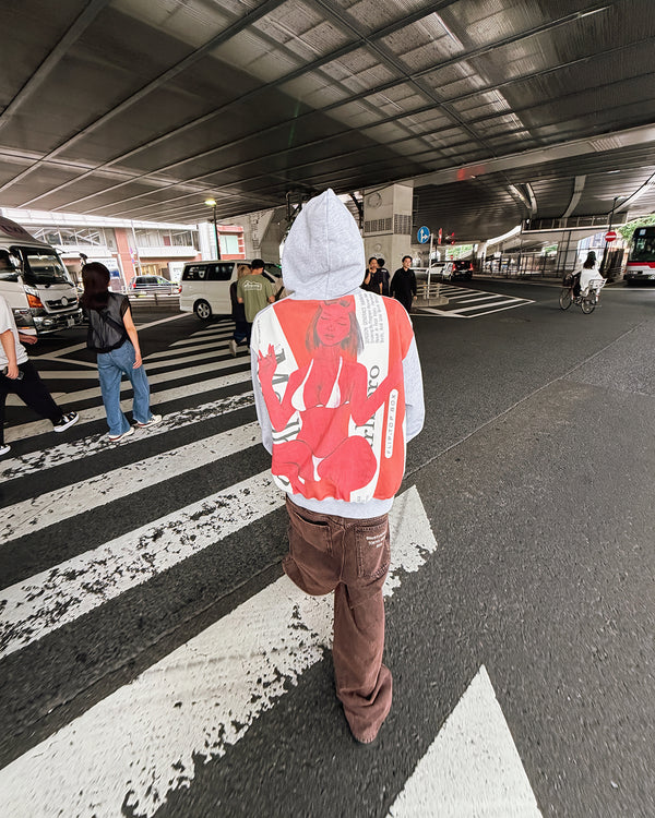T-REX OG LABEL HOODIE HEATHER GRAY
