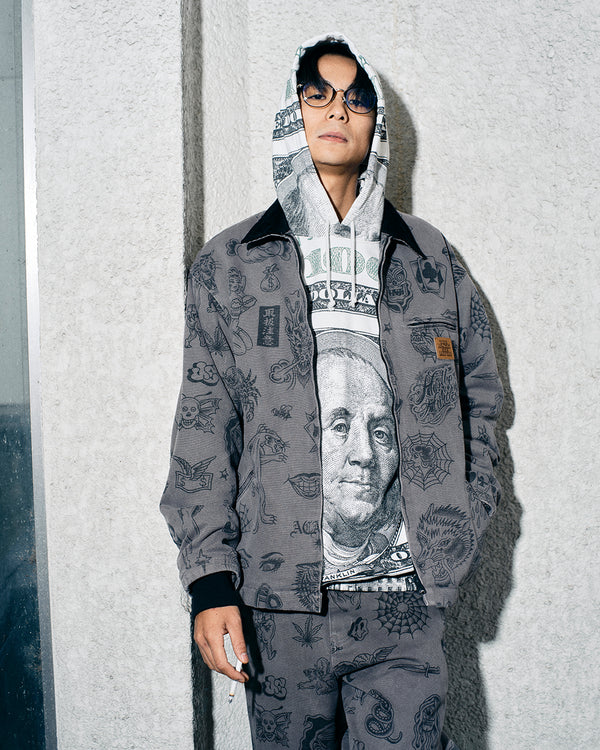 SMALL OG HUNDREDS PATTERNED HOODIE
