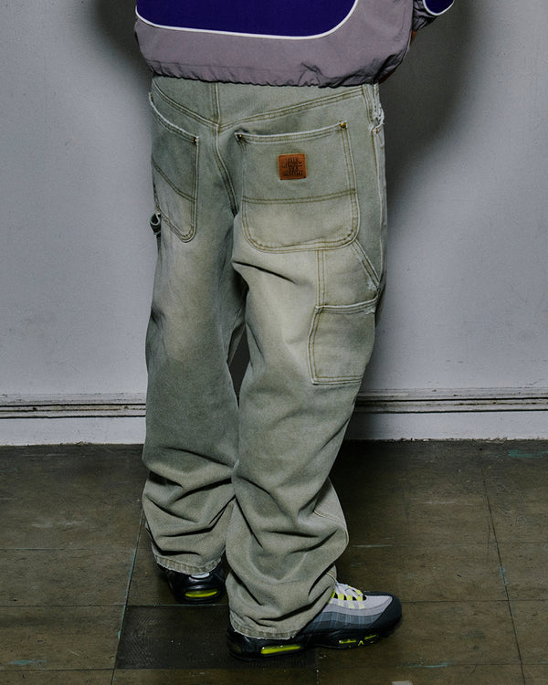 WASHED PAINTER DUCK PANTS OLIVE