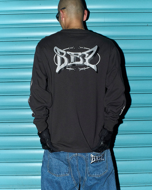 WIRED RIDER LOGO L/S TEE WHITE